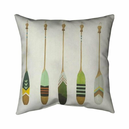 BEGIN HOME DECOR 20 x 20 in. Colorful Nautical Oars-Double Sided Print Indoor Pillow 5541-2020-SP14